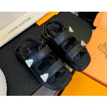 Louis Vuitton 1AHNJL Chameleon Comfort Sandal Black Plain calf leather 2025