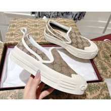 Gucci Women's slip-on sneaker 836059 Beige and dark brown Original GG canvas 2025