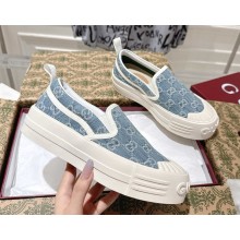 Gucci Women's slip-on sneaker 836059 blue and white Original GG canvas 2025