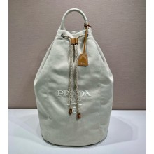 Prada Canvas drawstring duffle bag 2vy011 Natural 2025