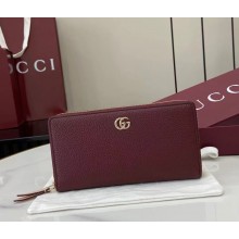 Gucci Bi-color GG Marmont zip around wallet 456117 Gucci Rosso Ancora red and pink leather 2025