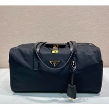 Prada Large Re-Nylon top-handle bag with padlock 1BB135 black 2025