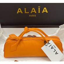 Alaïa LE TECKEL CLUTCH IN SHINY GOATSKIN orange 2025
