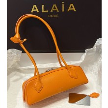 Alaïa  LE TECKEL SMALL BI-MATERIAL BAG IN LEATHER orange 2025