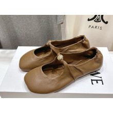 Loewe Pebble Soft ballerina in nappa lambskin oak 2025