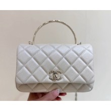 Chanel mini coco crush handle bag IN GRAINED LEATHER AS5554 Beige 2025(ORIGINAL QUALITY)