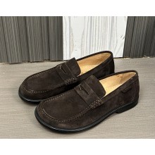 LOEWE men's Campo loafer in suede brown 2025