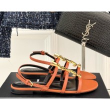 Saint Laurent sandal With logo orange leather 2025