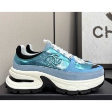 Chanel Trainers Laminated Calfskin & Suede Calfskin G46609 blue 2025