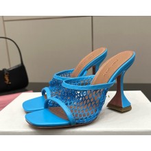 Amina Muaddi  90mm Lupita sandals blue 2025