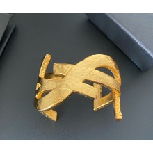 Saint Laurent CASSANDRE cuff in metal  BRASS GOLD 2025