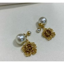 Dior Tribales Earrings Gold-Finish Metal and White Resin Pearls 2025