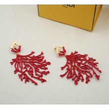 Fendi Forever earrings  Gold-coloured metal and red enamel earrings red 2025