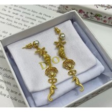 Dioriviera Dior Cabinet d'Été Earrings Gold-Finish Metal and White Resin Pearls 2025