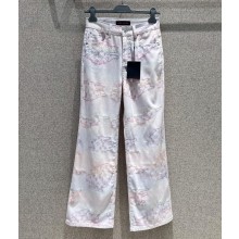 Louis Vuitton Multicolor pattern jacquard denim jeans 2025