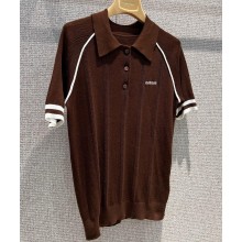 MIU MIU Cotton t-shirt Cocoa Brown/Natural 2025