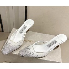 Jimmy Choo Vivi 65 white Crystal Mesh Mules white 2025
