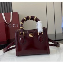 Gucci Diana small tote bag 832936 Gucci Rosso Ancora red shiny, polished leather 2025
