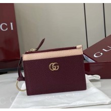 Gucci GG Marmont zip key pouch 837966 Gucci Rosso Ancora red and pink leather 2025
