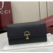Gucci Softbit continental wallet 828147 black smooth leather 2025