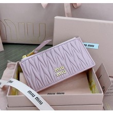 Miu Miu matelassé nappa leather wallet 5MB006 light pink 2025