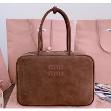 Miu Miu Suede Beau bag 5BB117 Cocoa Brown 2025