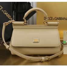 Dolce & Gabbana Small Sicily handbag in Dauphine calfskin beige 2025
