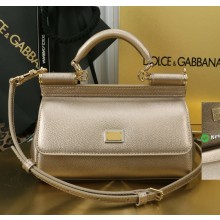 Dolce & Gabbana Small Sicily handbag in Dauphine calfskin gold 2025