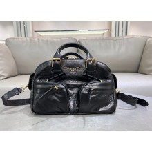 Dior Small Grand Tour Bowling Bag Black Crinkled Calfskin 2025