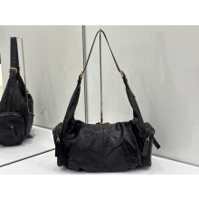 Dior Grand Tour Multipocket medium Bag Black Crinkled Calfskin 2025