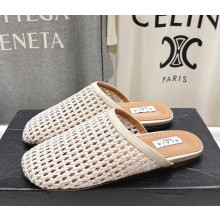 Alaïa BALLET MULE FLATS IN FISHNET ivory 2025