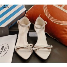 Prada heel 8cm nappa leather sandals white 2025