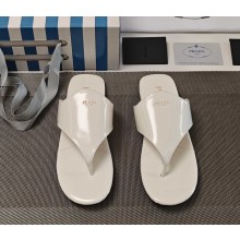 Prada flat Flip flops leather slide white 2025