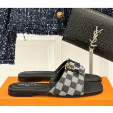 Louis Vuitton LV flat mule black leather 2025
