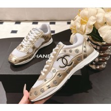 Chanel women/men sneaker calfskin & mesh gold / white 2025