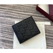 Gucci Imprint coin wallet 835002 Black embossed GG grainy leather 2025