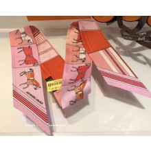 Hermes Horse Silk Twilly 85x5CM Pink
