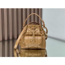 Dior mini Caro Bucket Bag in Beige Macrocannage Calfskin 2025