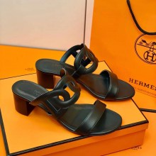 hermes heel 4cm calfskin Bikini sandal noir