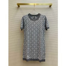 FENDI FF VISCOSE DRESS GRAY 2023