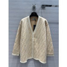FENDI FF WOOL CARDIGAN BEIGE 2023