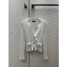BALMAIN white CARDIGAN 2023