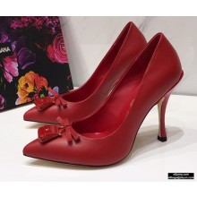 Dolce & Gabbana Thin Heel 10.5cm Leather Sicily Pumps Red 2021