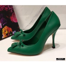 Dolce & Gabbana Thin Heel 10.5cm Leather Sicily Pumps Green 2021