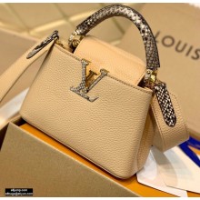 Louis Vuitton Capucines Mini Bag Python Handle M55923 Beige