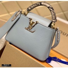 Louis Vuitton Capucines Mini Bag Python Handle M55920 Bleu Blue