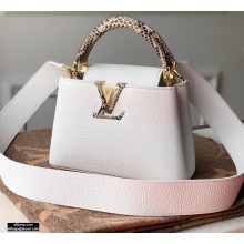 Louis Vuitton Capucines Mini Bag Python Handle N98477 White