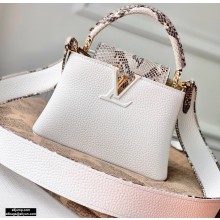 Louis Vuitton Capucines Mini Bag Python Handle and Flap White