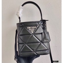 Prada Spectrum Leather Top Handle Bag 1BA319 Black 2021