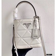 Prada Spectrum Leather Top Handle Bag 1BA319 White 2021